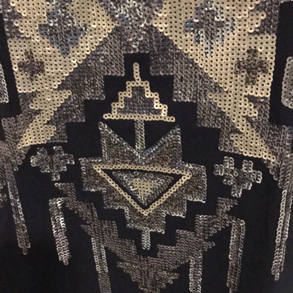 Express Large navy dress w/ embellished neckline - Picture 3 of 6